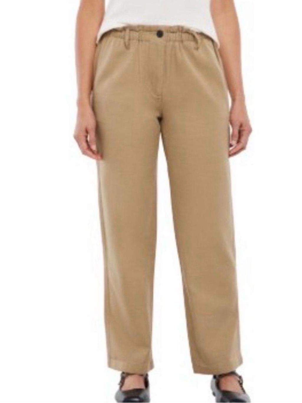 Gap Wide-Leg Drawstring Pants - Khaki